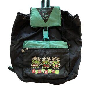 Kero Keroppi Backpack 90s Kawaii Black And Green Pack Sack